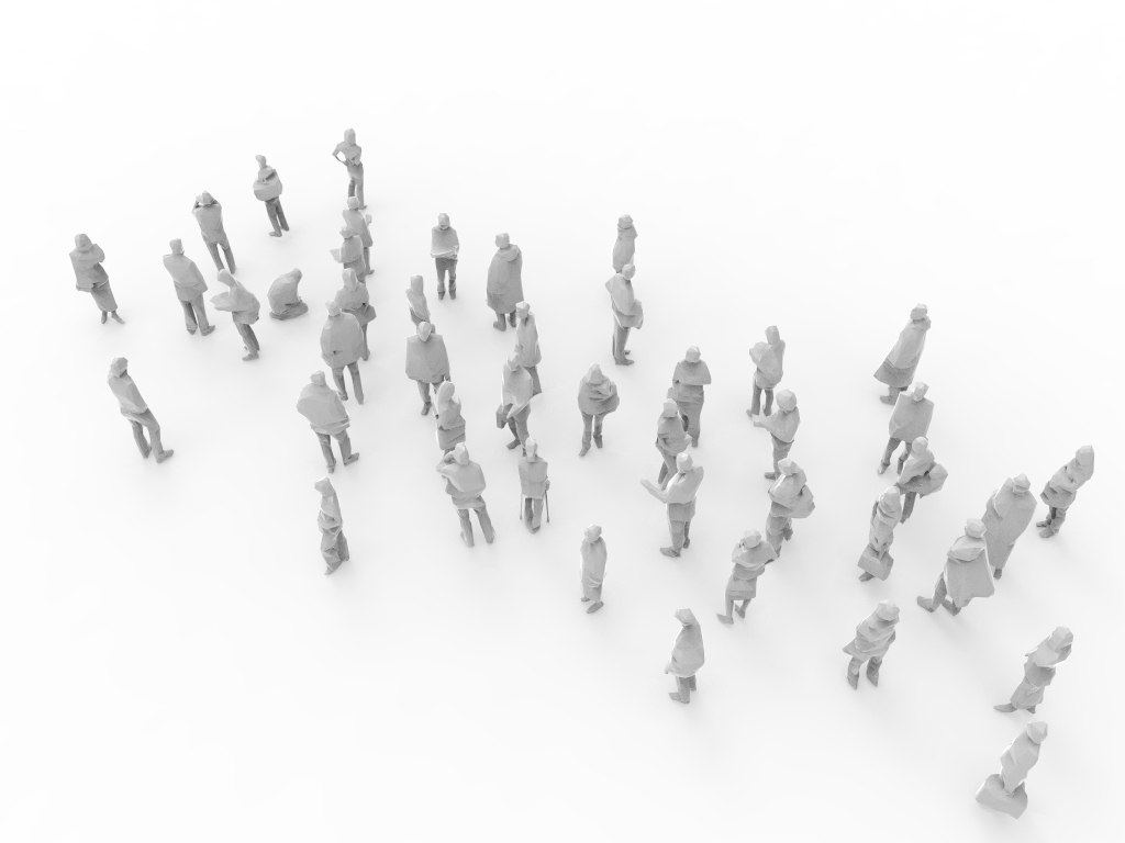 45 people 3D model | 1142991 | TurboSquid