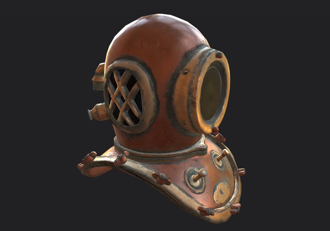 Vintage diving helmet 3D model 1143769 TurboSquid