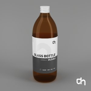 3D glass bottle 25 5x8