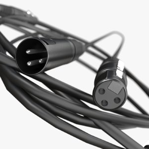 3D rigged xlr cable -