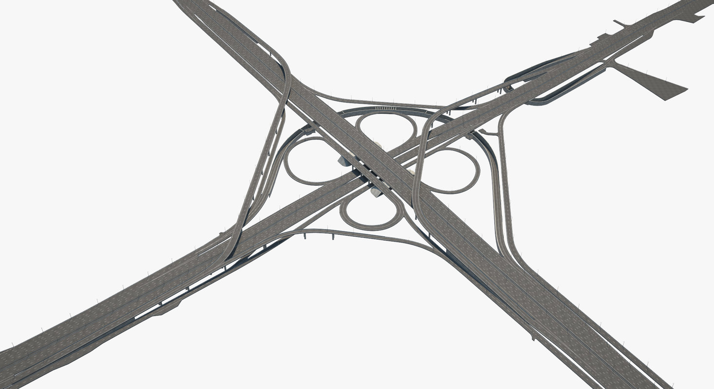 highway road junction 3d model https://static.turbosquid.