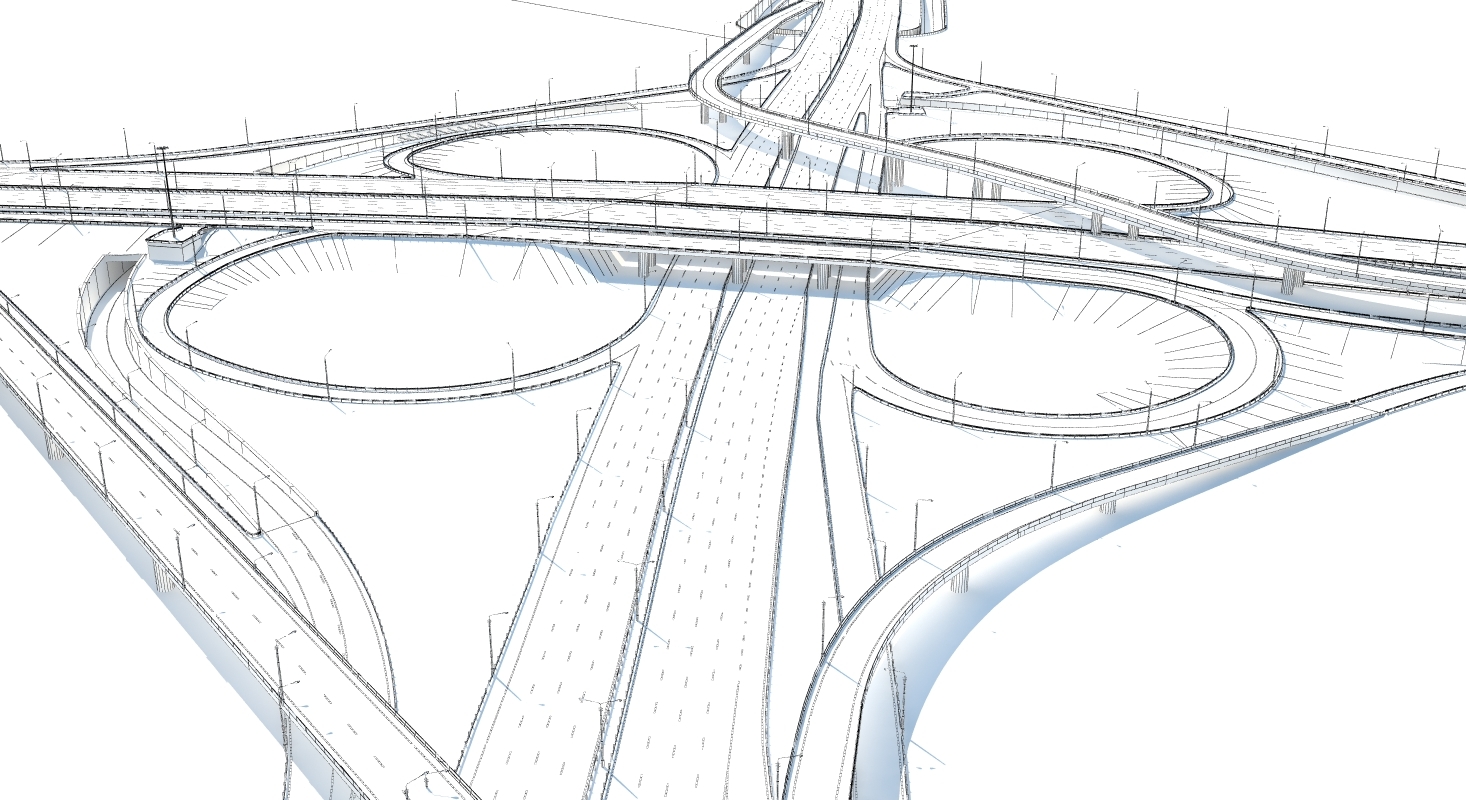 公路路口4號3d模型