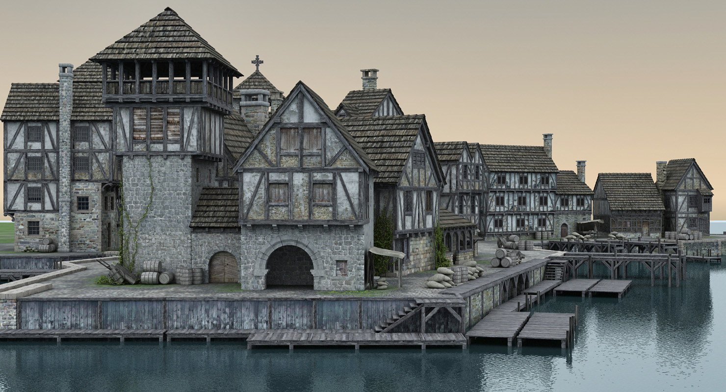 中世纪港口073d模型