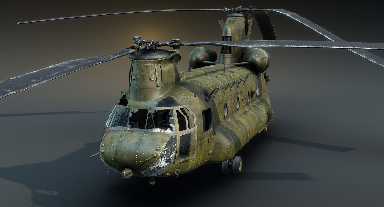 3D low-poly army helicopter ch-47 chinook | 1144500 | TurboSquid