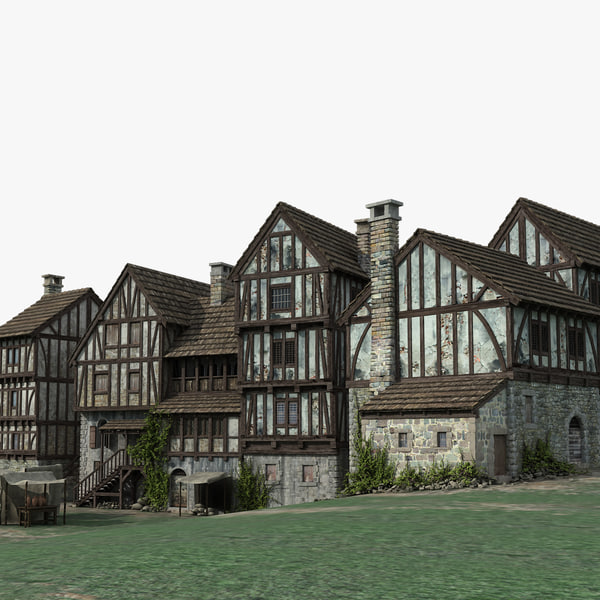 medieval town 3D model