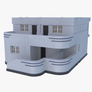 streamline moderne home interior 3D model