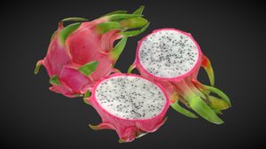 3D 4k fruit dragon pitaya