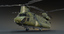 3D low-poly military helicopter ch-47 chinook