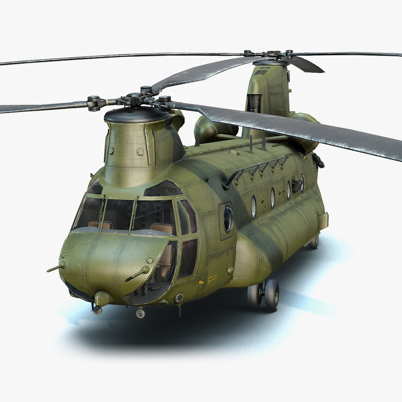 3D lowpoly military helicopter ch47 chinook 1144900