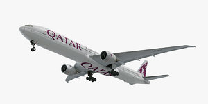 3D boeing 777-300 qatar airways model