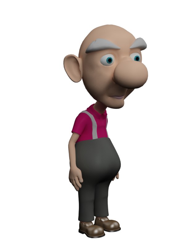 Grandpa cartoon rigged 3D model | 1145594 | TurboSquid