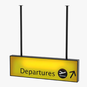 3D airport departures sign