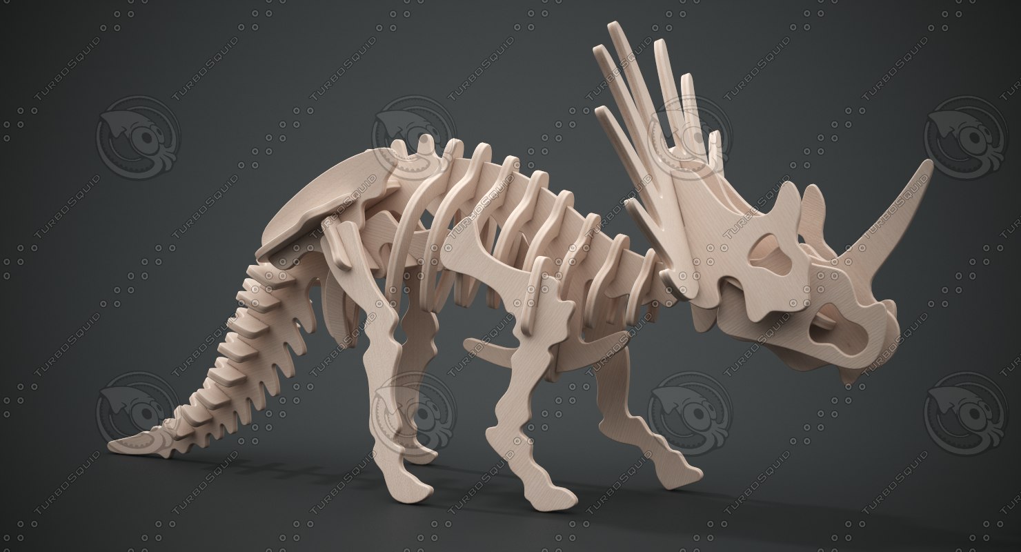 Wooden Styracosaurus Construction Kit