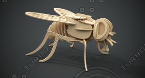 buzzy-wuzzy busy fly wooden 3D model
