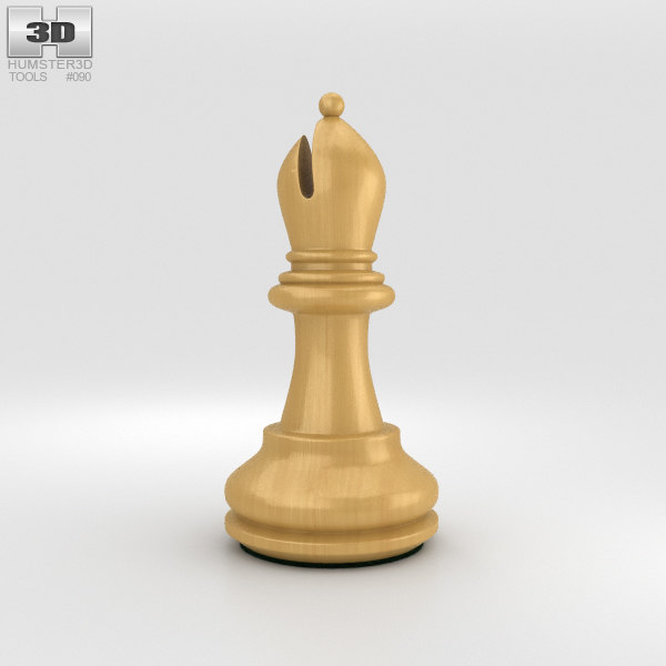 经典国际象棋主教怀特3d模型