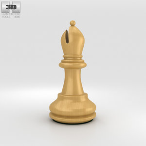 3D chess bishop classic model