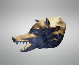 3D hungry wolf model