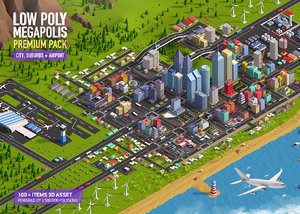 megapolis buildings airport landscape model