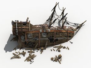 3D wreckage ship shipwreck