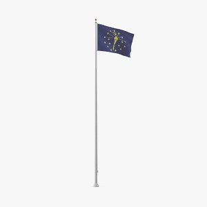 state-flags---indiana 3D