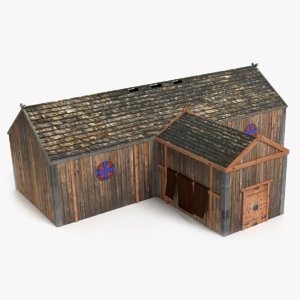 3D model viking longhouse