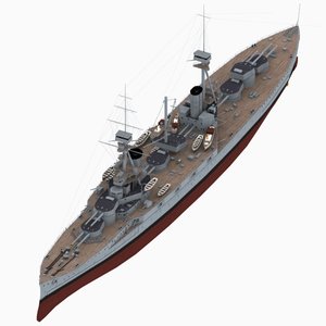 hms agincourt battleship royal navy 3D model