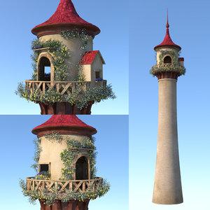 3D tower cartoon fairy