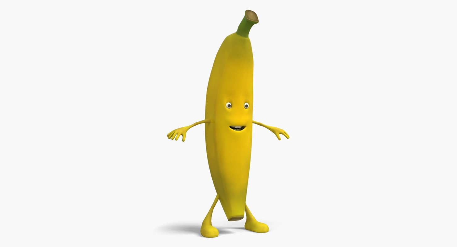 Banana cartoon 3D model 1146867 TurboSquid