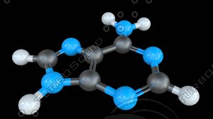3D adenine nucleobase dna model