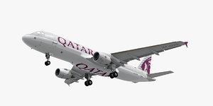 3D model airbus a320-200 qatar airways