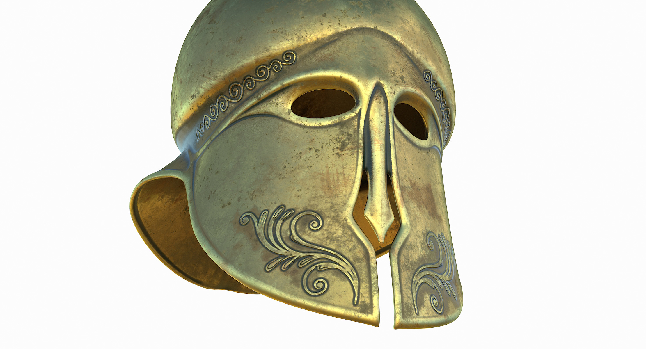 头盔希腊黄铜3d模型