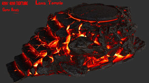 temple lava rock 3D