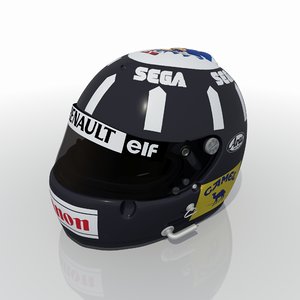 damon hill 1993 racing helmet 3D model