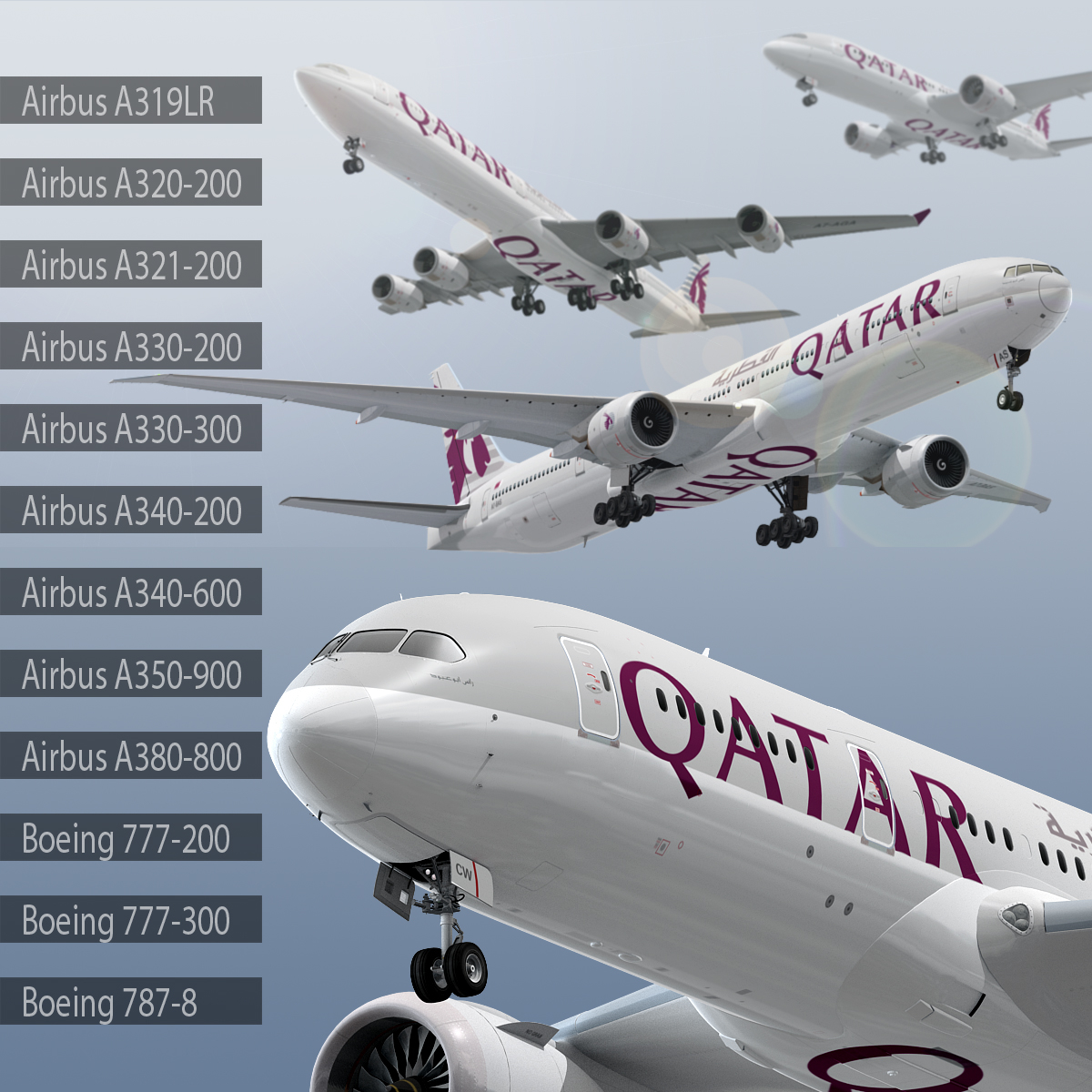 Qatar Airways Fleet 2024 - Zora Karena