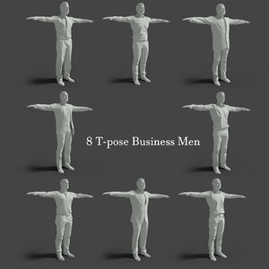 business men 8 3D model