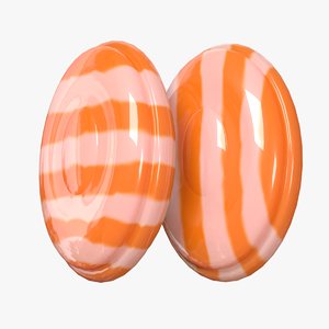 3D candy striped orange model