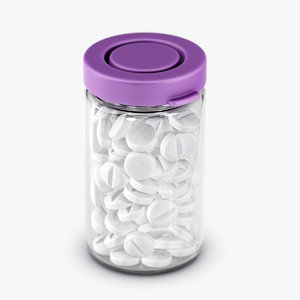 3D model bottle pills