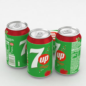 3D beverage 7up cherry 330ml model