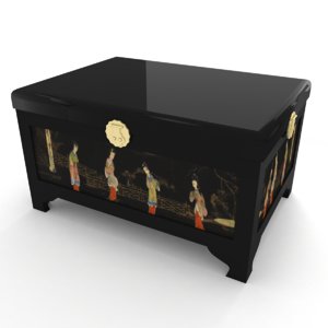 chinese lacquered trunk 3D model