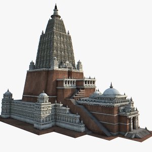 3D nalanda buddhist pagoda