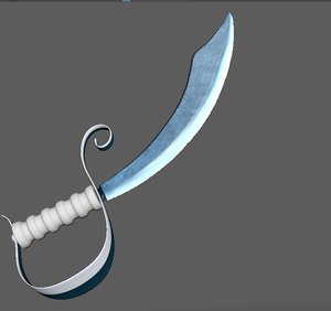 3D pirate sword