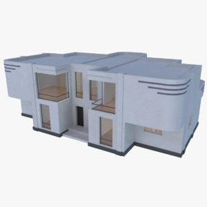 3D model streamline moderne home interior
