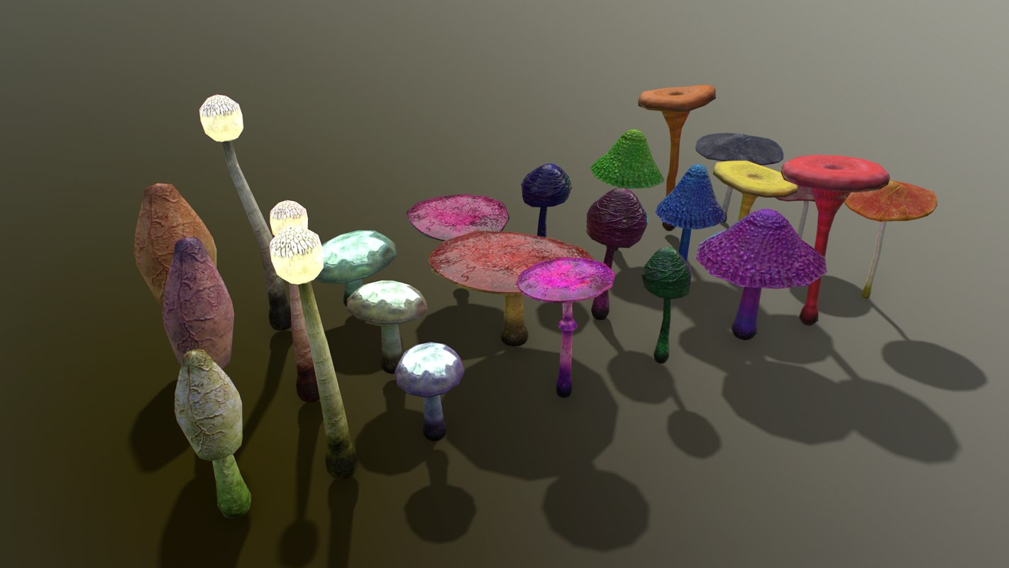 3d Pbr Fantasy Mushroom Tree 1148916 Turbosquid