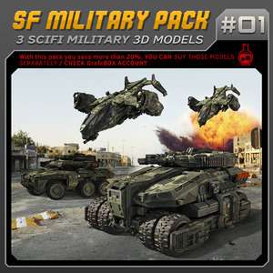 3D model scifi military vehicles sf