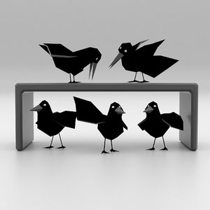 cartoon birds 3D