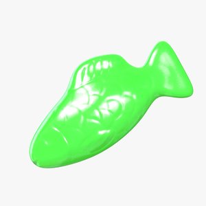 swedish fish green 3D model
