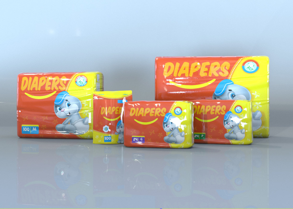 Download Plastic Diaper Packs 3d Model Turbosquid 1149219