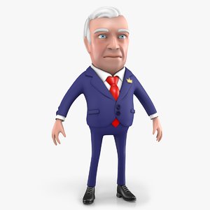 3D model cartoon boss character