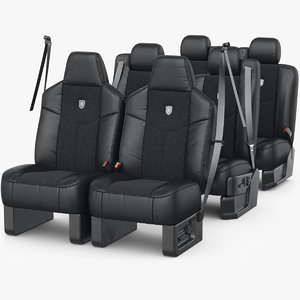 3D car seat set model