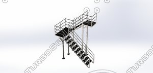 metal stairs 3D